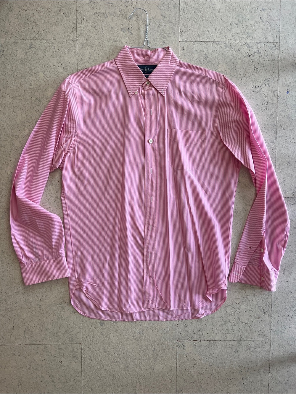 Ralph Lauren Pink Striped Button-Down Dress Shirt